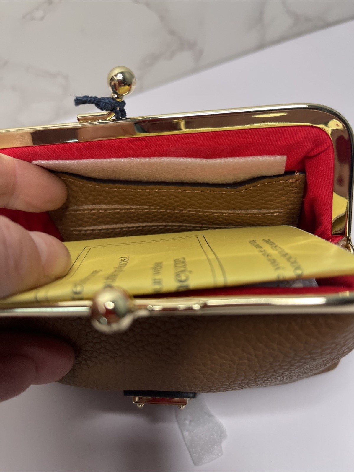 Dooney & Bourke Pebble Grain Large Framed Purse-Kiss Lock New *Caramel*