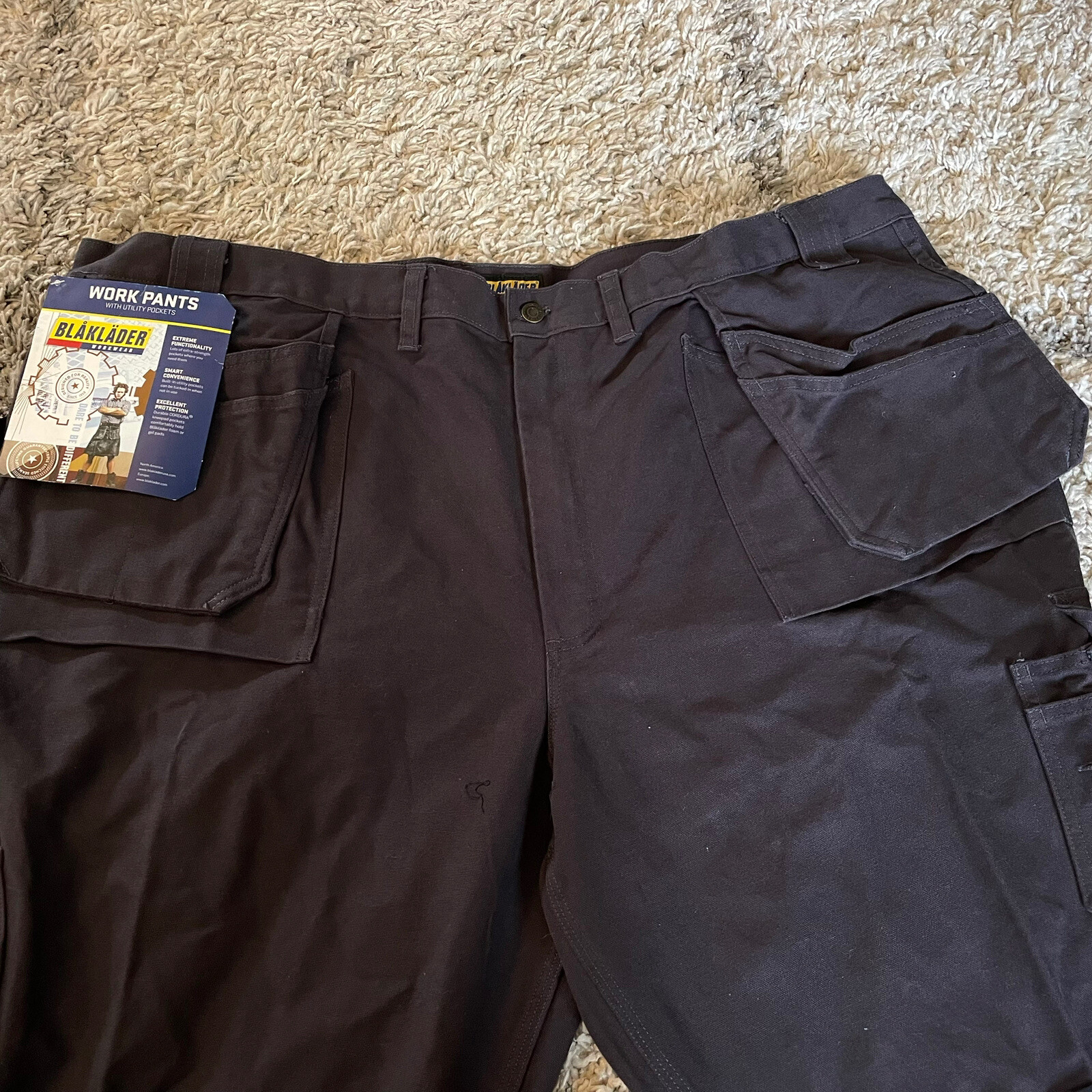 NWT Blaklader blue Reinforced Knee Bantam Work Pants Cordura Utility mens 50×30
