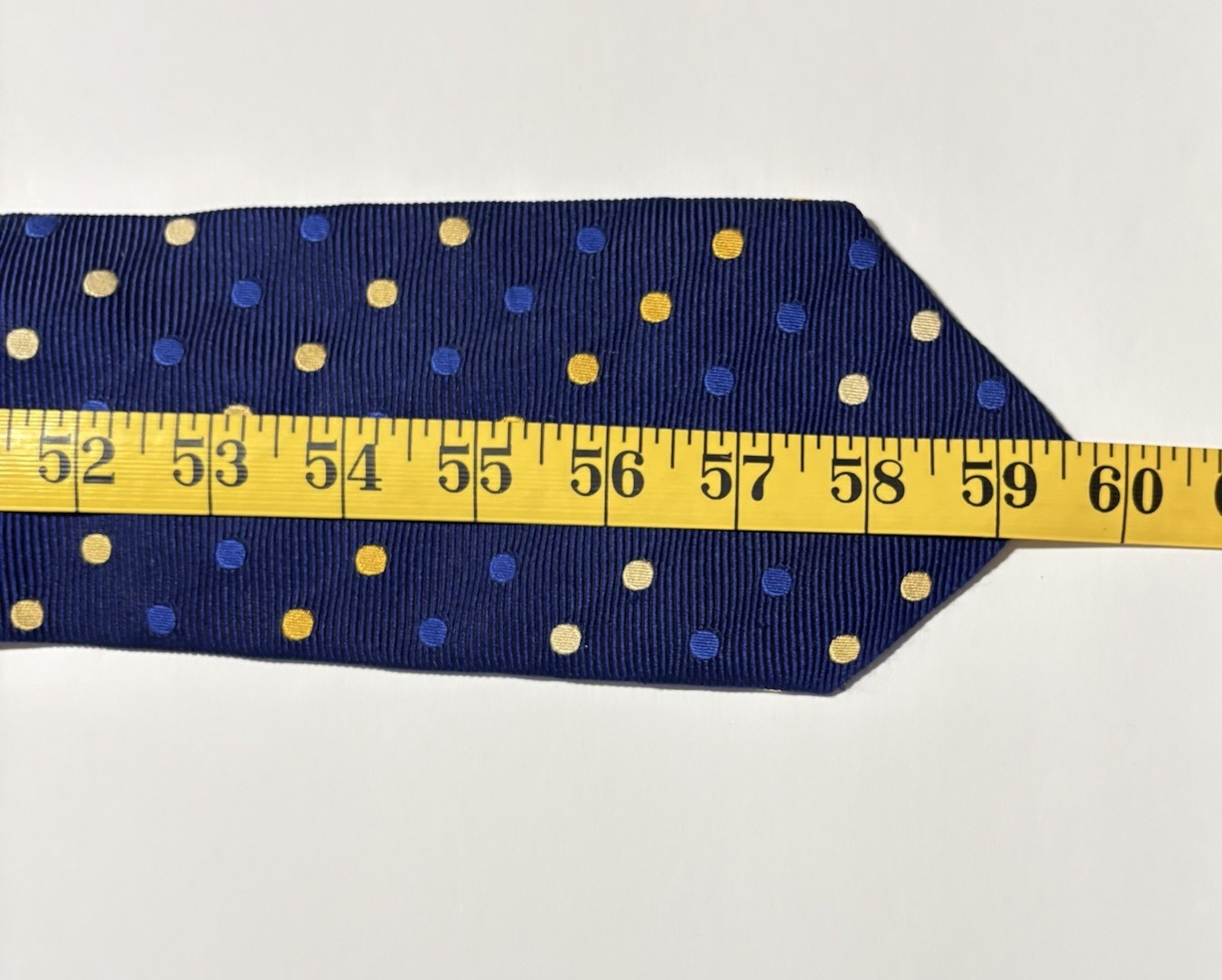 Charles Tyrwhitt Silk Necktie Patterned Polka Dot Design Shades Of Blue & Yellow