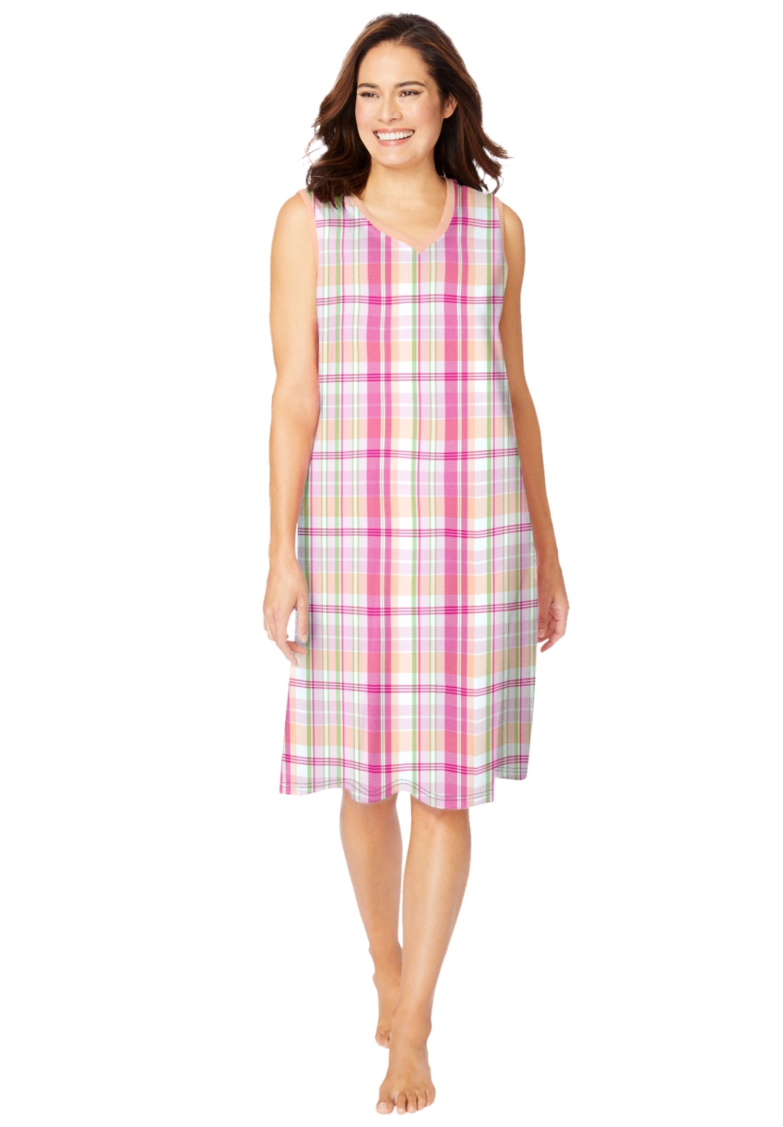Dreams & Co. Women’s Plus Size Short Sleeveless Sleepshirt