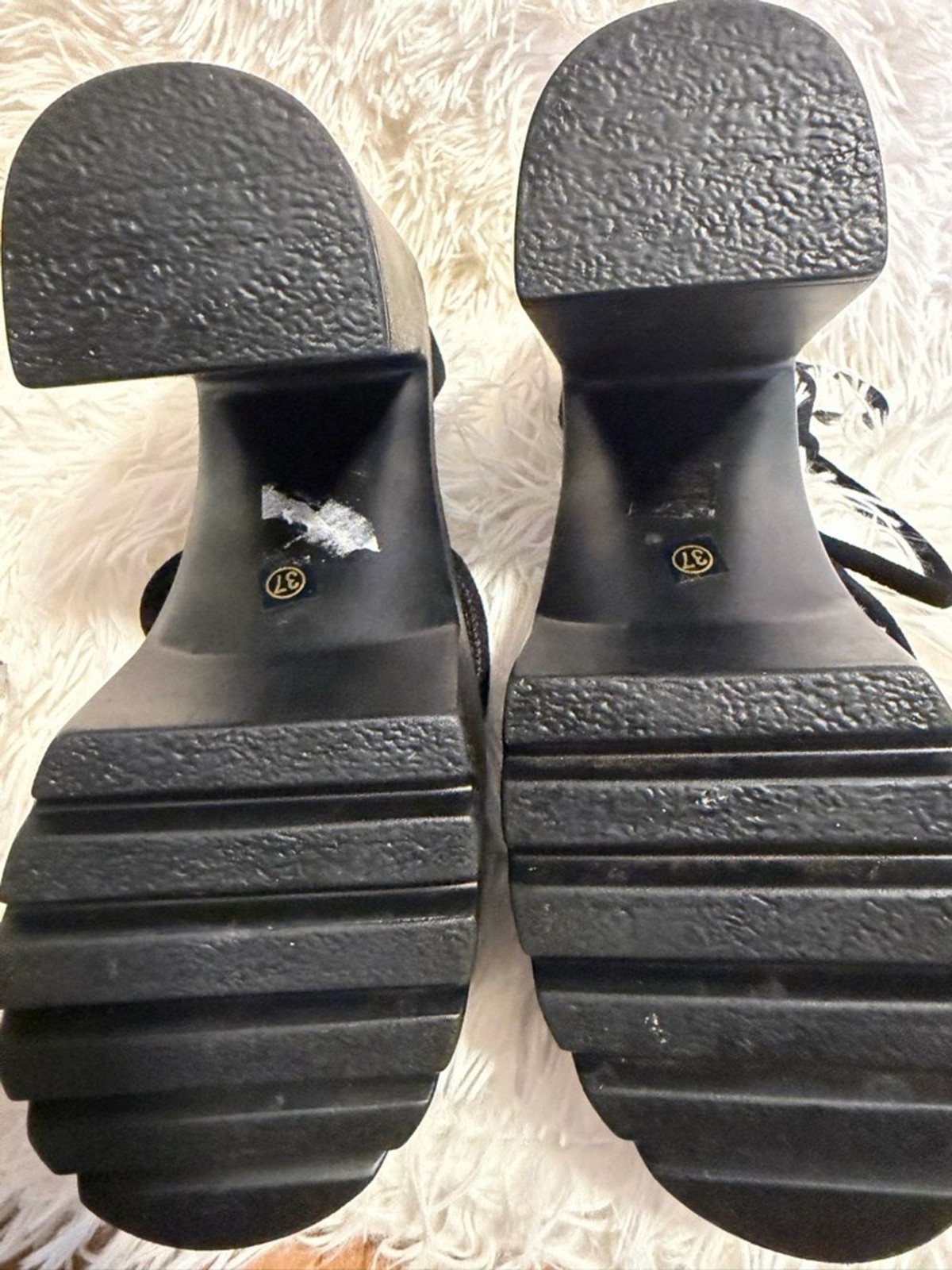 Elevate Your Style: “Midnight Edge” Platform Strappy Heels