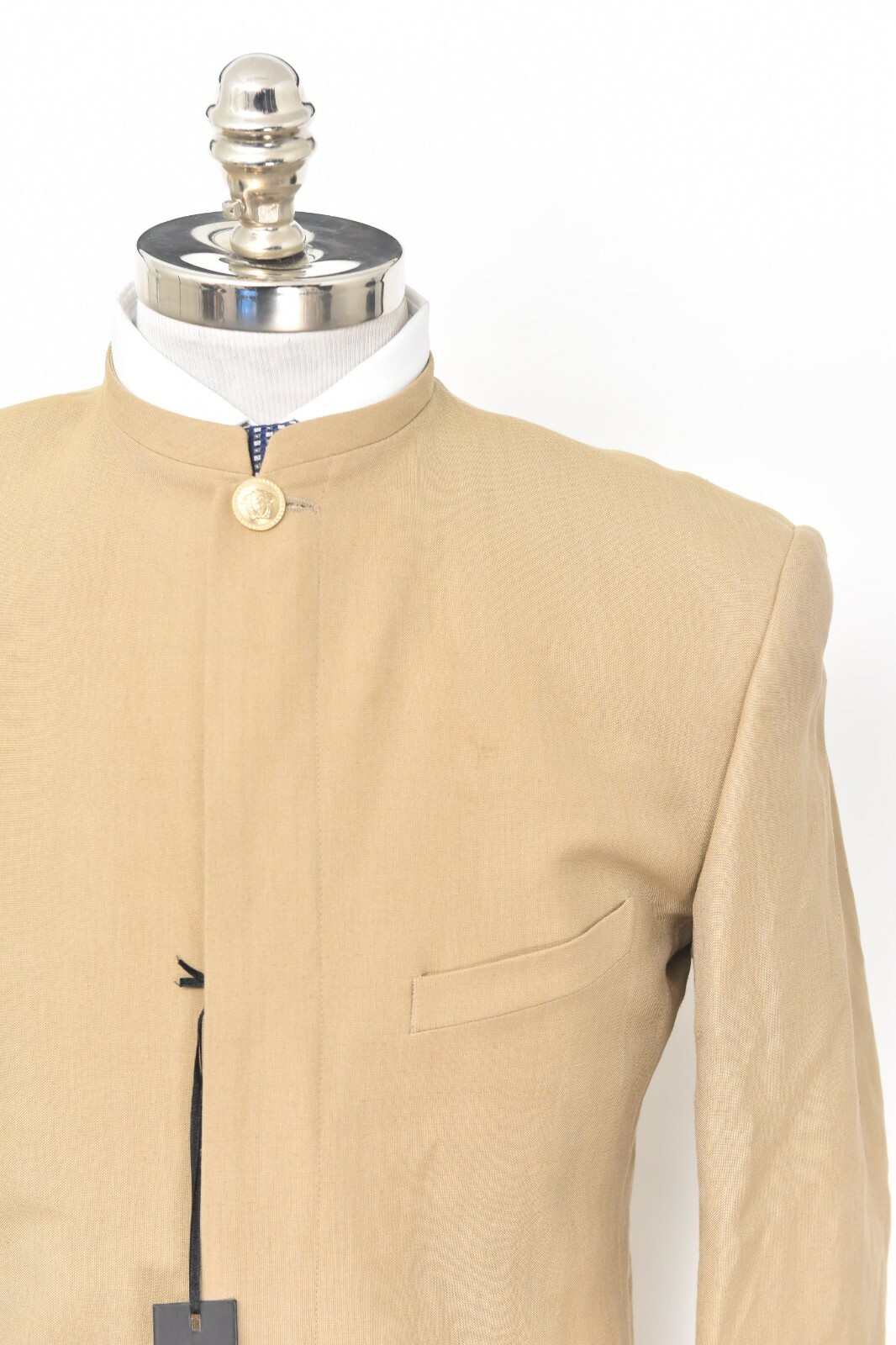 NWT VERSACE Black Label Camel Brown Mock Neck Mandarin Jacket 38 R (EU 48)