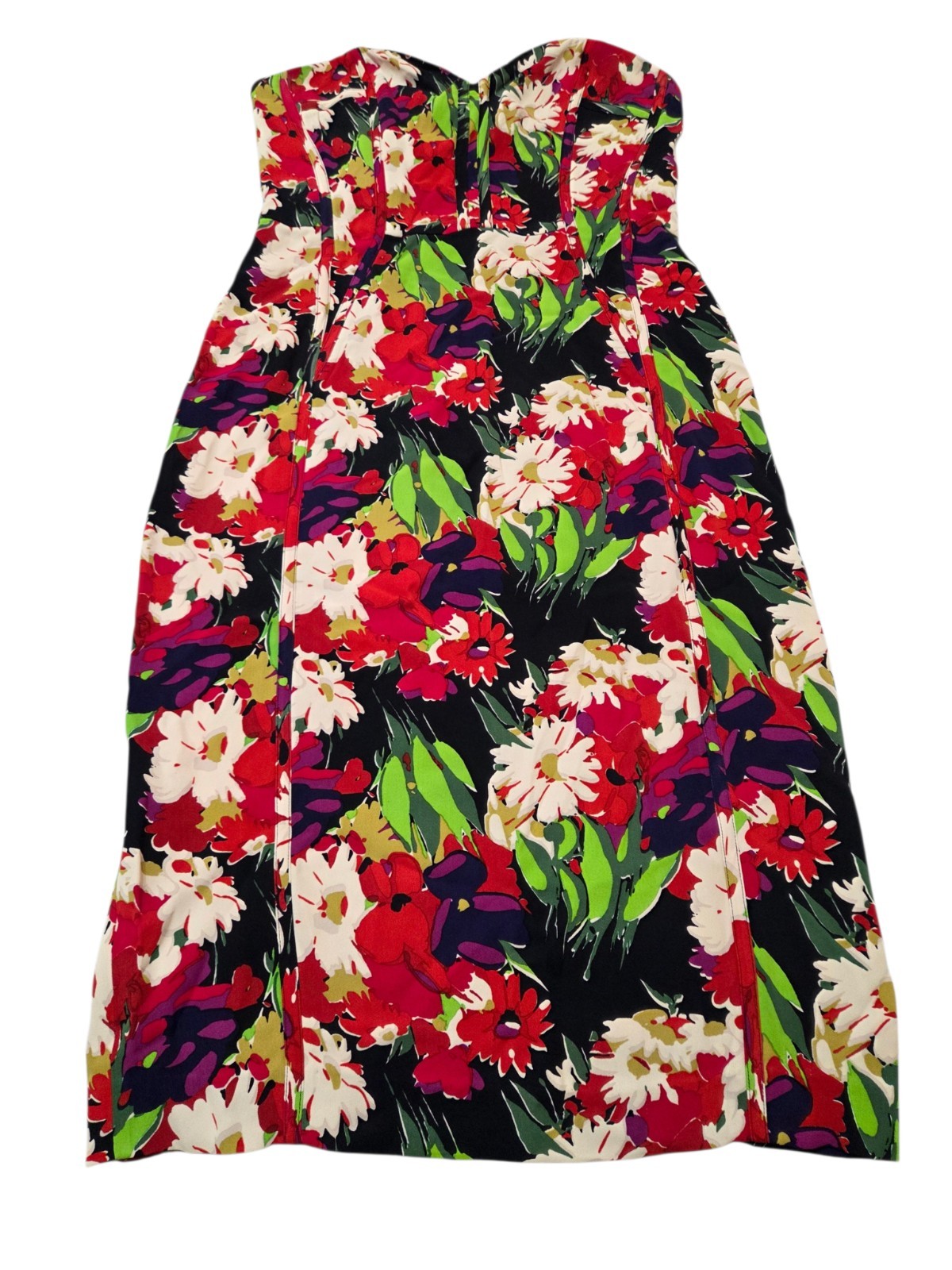 Veronica Beard Saffron Floral Print Dress Women’s 12 Multicolor Strapless J9.1