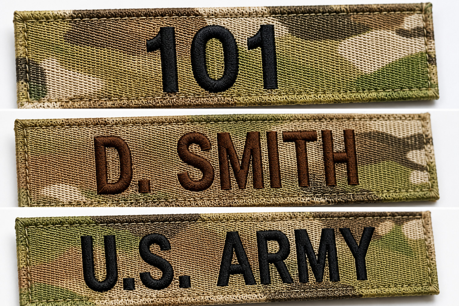 Name Tapes, Military Nametapes, Custom Name Patches, Embroidered Name Tags Camo