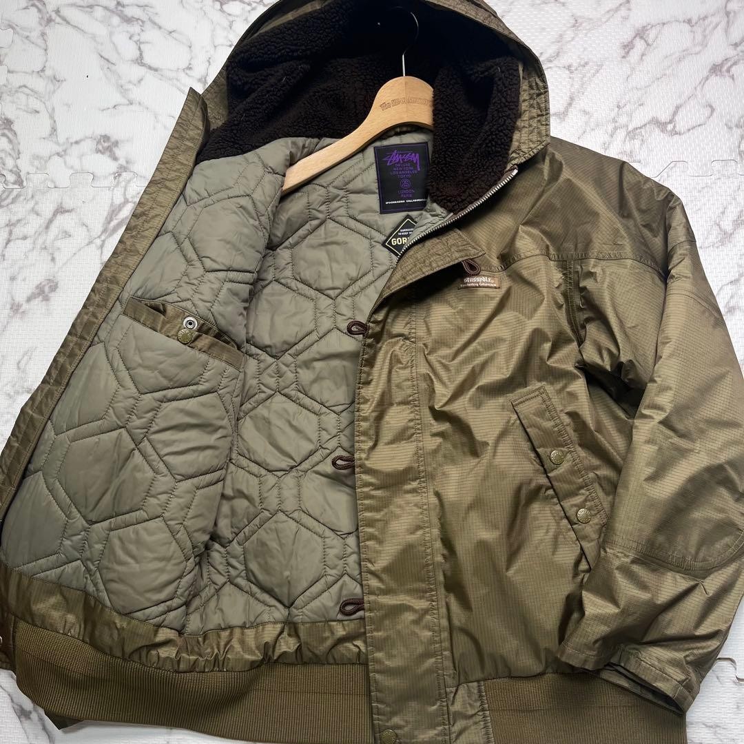 STUSSY GORE-TEX M65 Jacket Black Military Parka Mens Size Large L Hard To Find