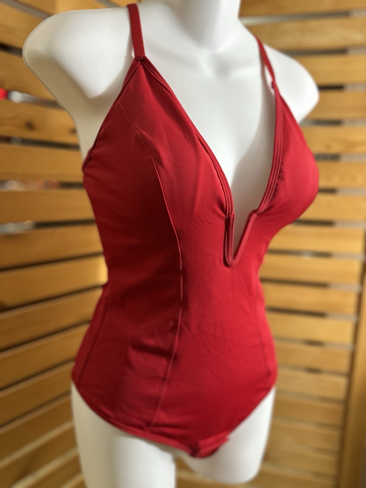 Shaper in Red Sexy Low Cut Shapewear Bodysuit Size Medium