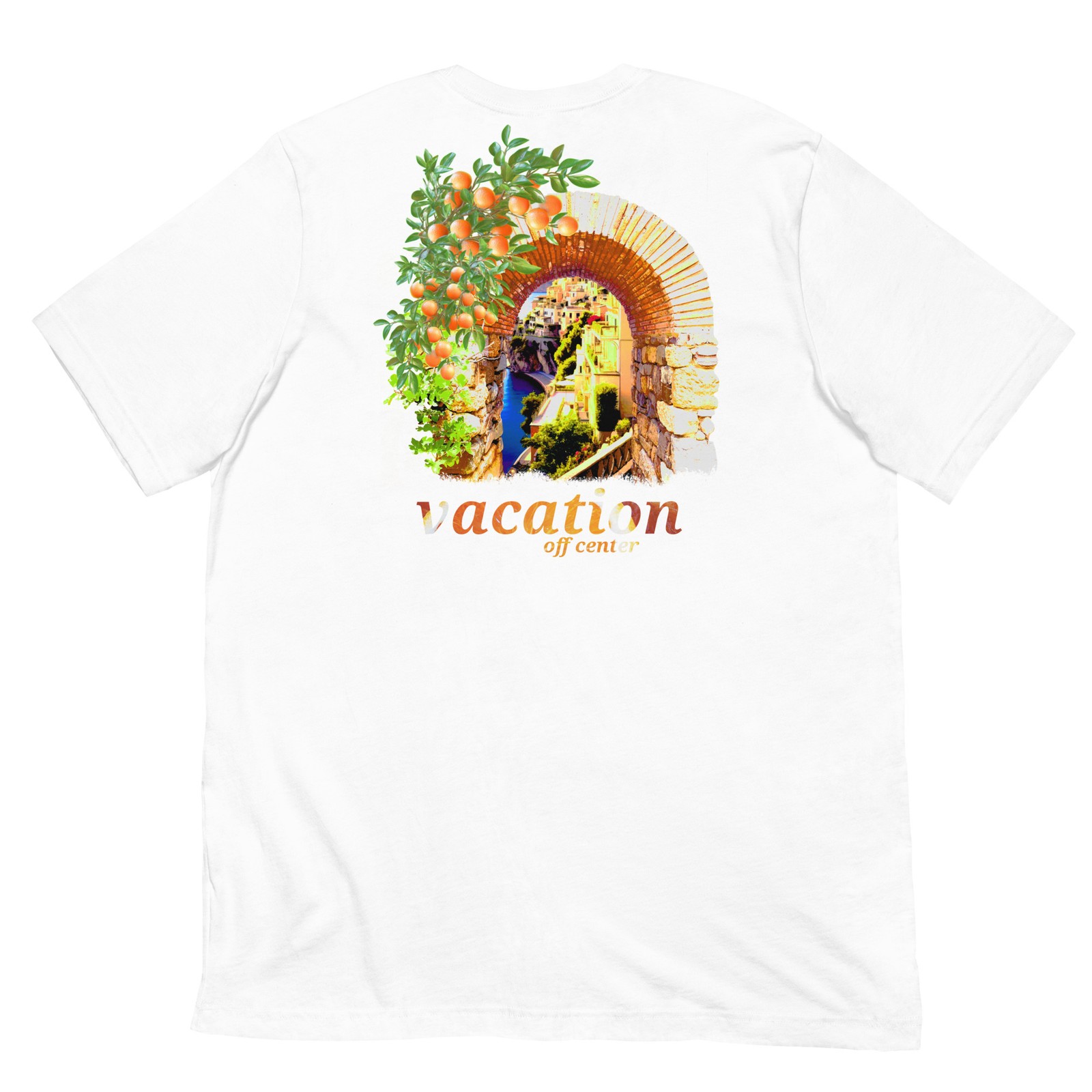 Vacation Italy Shirt 100% Cotton Oranges Backprint Y2K Outdoors