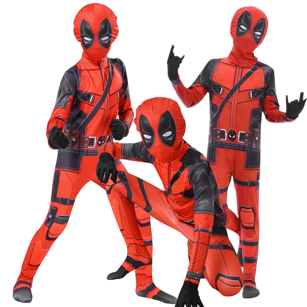 Kids SpiderMan Cosplay Costume Boys Tobey Maguire Outfit Jumpsuit Fancy Dress