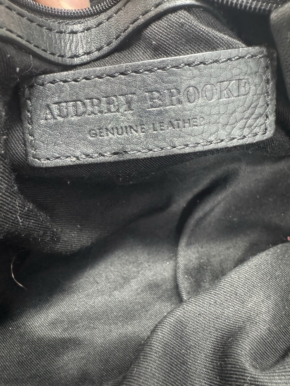 Audrey Brooke Purse black gen leather shoulder bag tote, Some wear As Shown