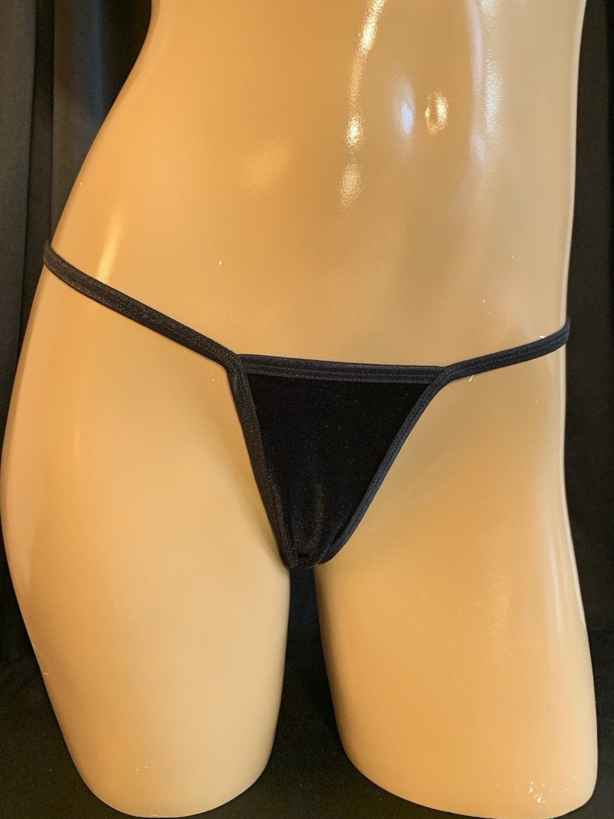 Thong Panty Black Velvet Custom Made In USA Sz Small All Sizes In My eBay Store