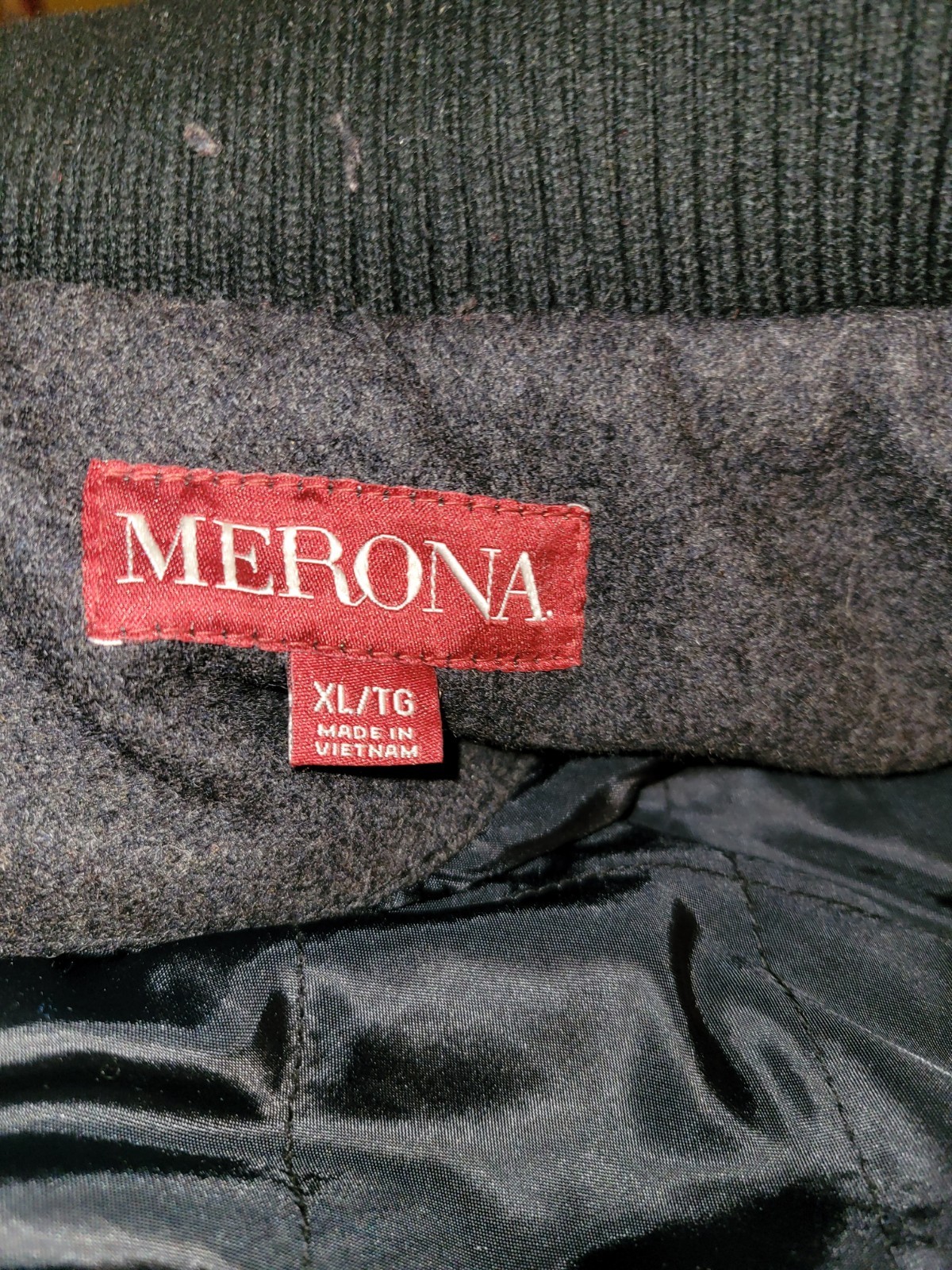 Merona Snap Button/ Zip Up Wool/ Poly Jacket Size Xl