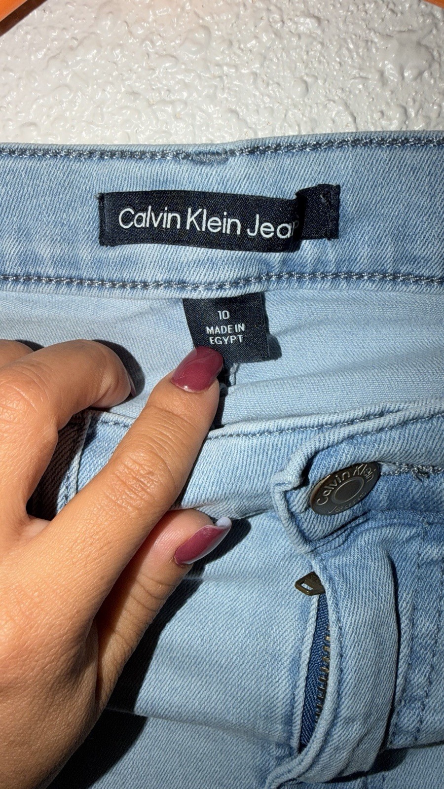 Calvin Klein Jeans Women’s Light Wash Blue Denim Skinny Jeans 5-Pocket Logo 10