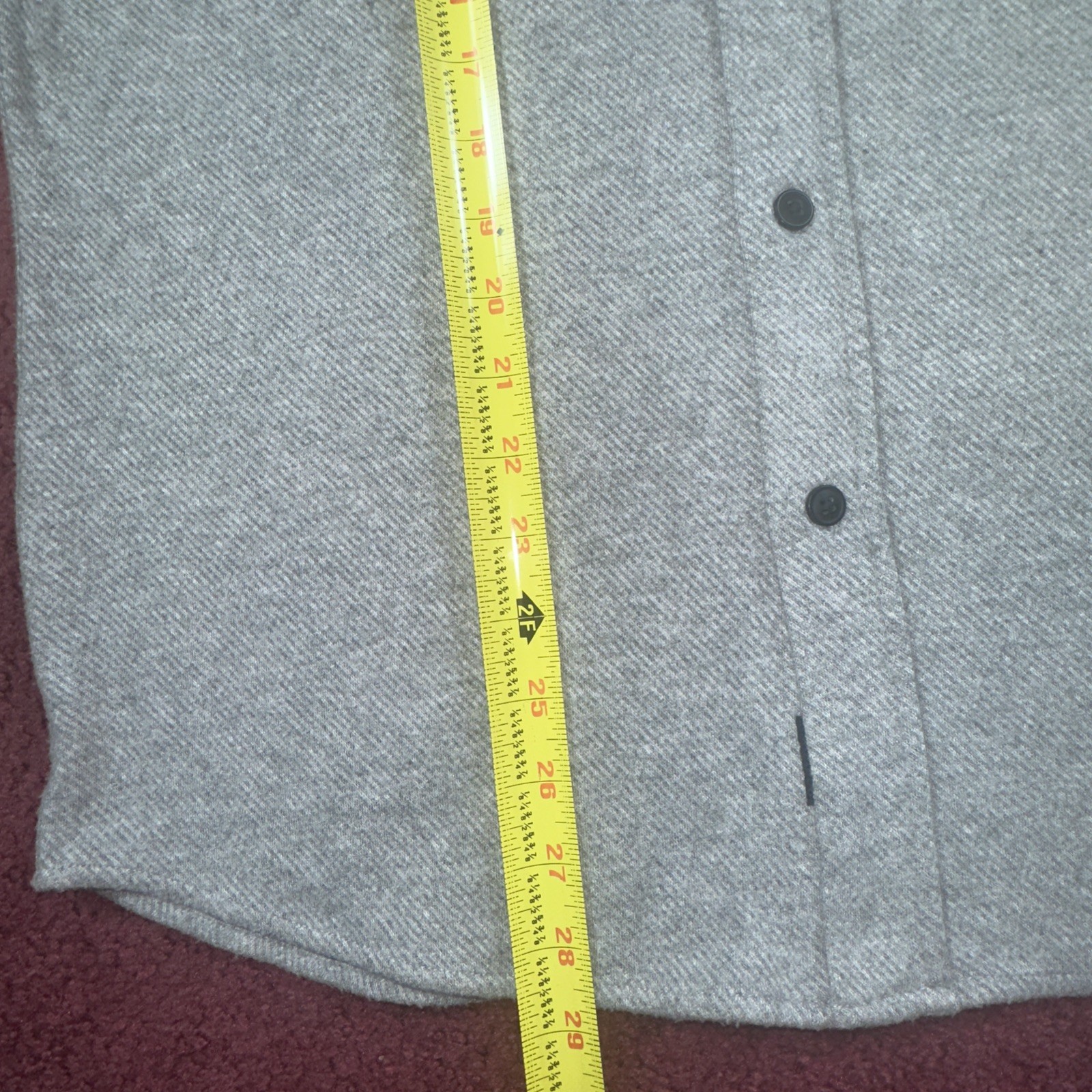 Faherty Legend Shirt Mens Medium Gray Flannel Long Sleeve Button Up Soft