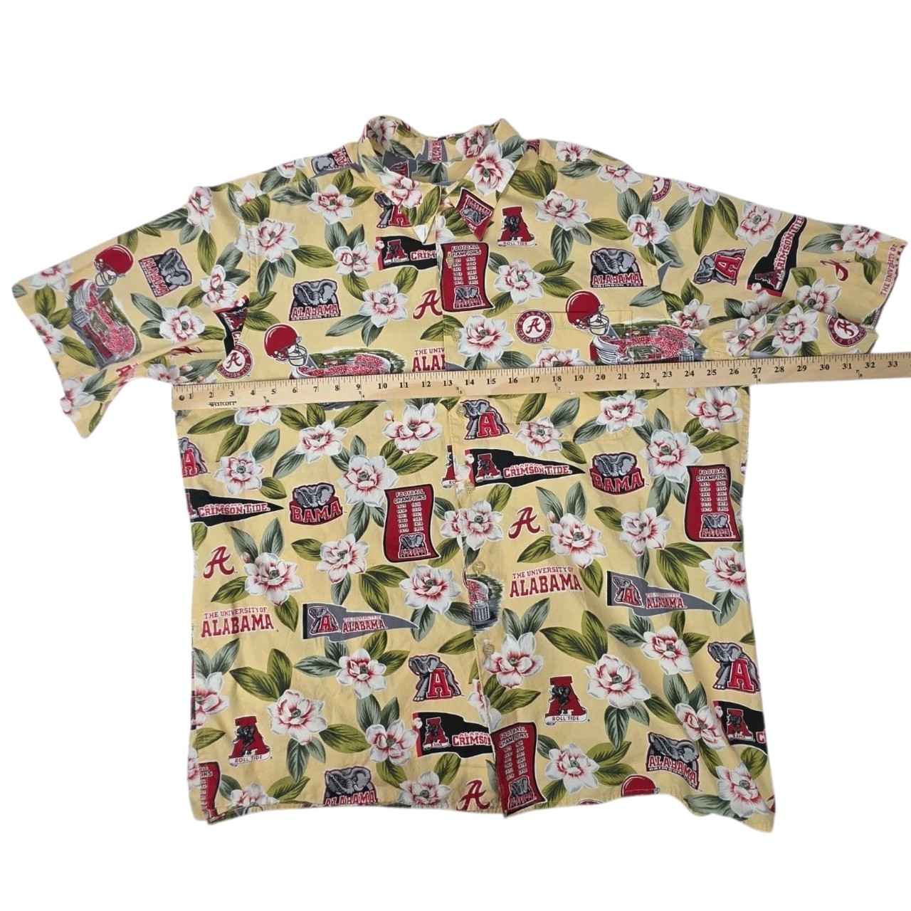 Reyn Spooner Alabama Crimson Tide Aloha Hawaiian Shirt XXL 100% Cotton USA