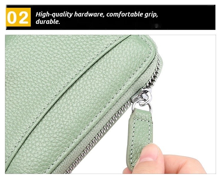 Accordion Style Leather Card Holder RFID Anti-Theft Card Case Coin Change Purse