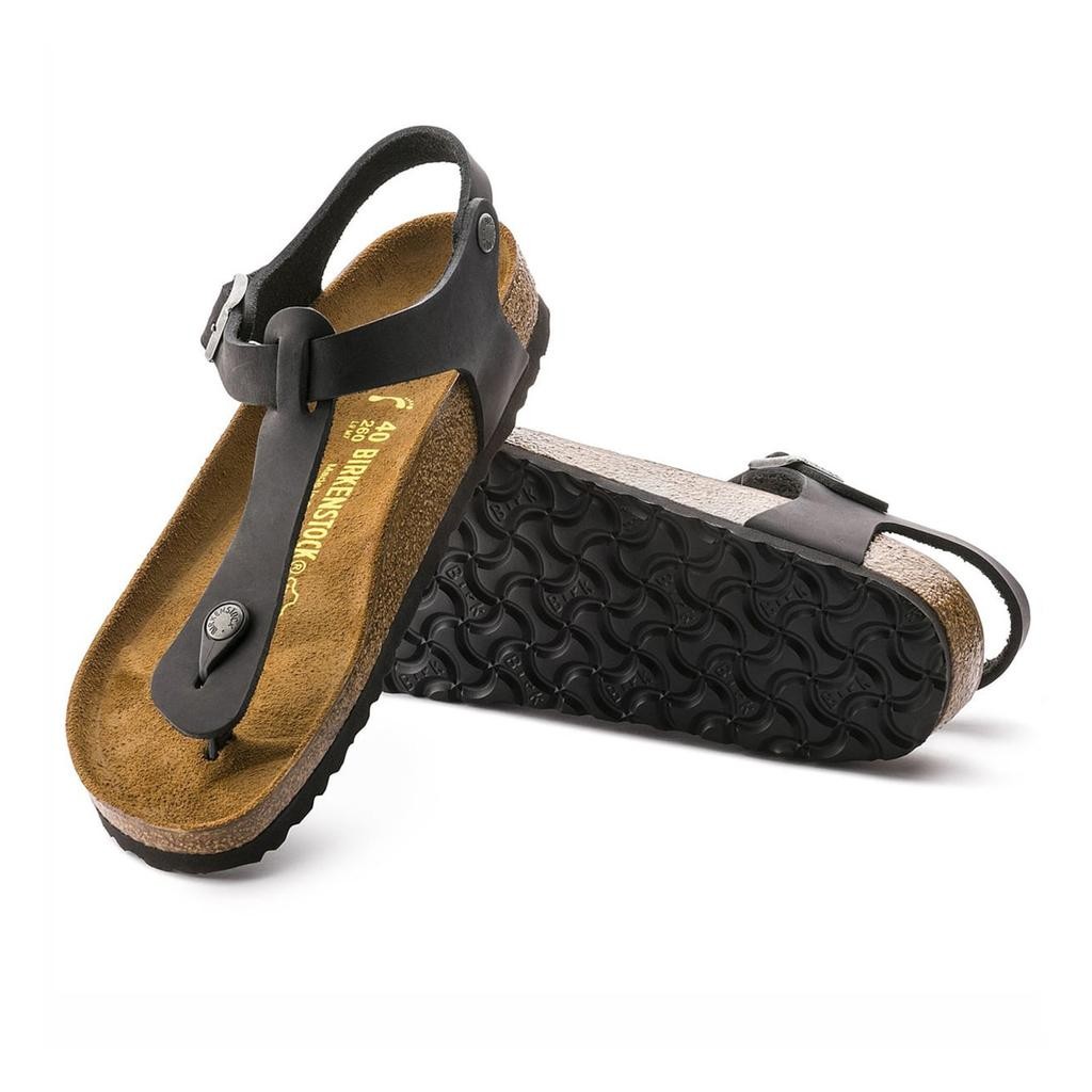 BIRKENSTOCK KAIRO BLACK OILED LEATHER REGULAR/WIDE WIDTH UNISEX LEATHER SANDALS