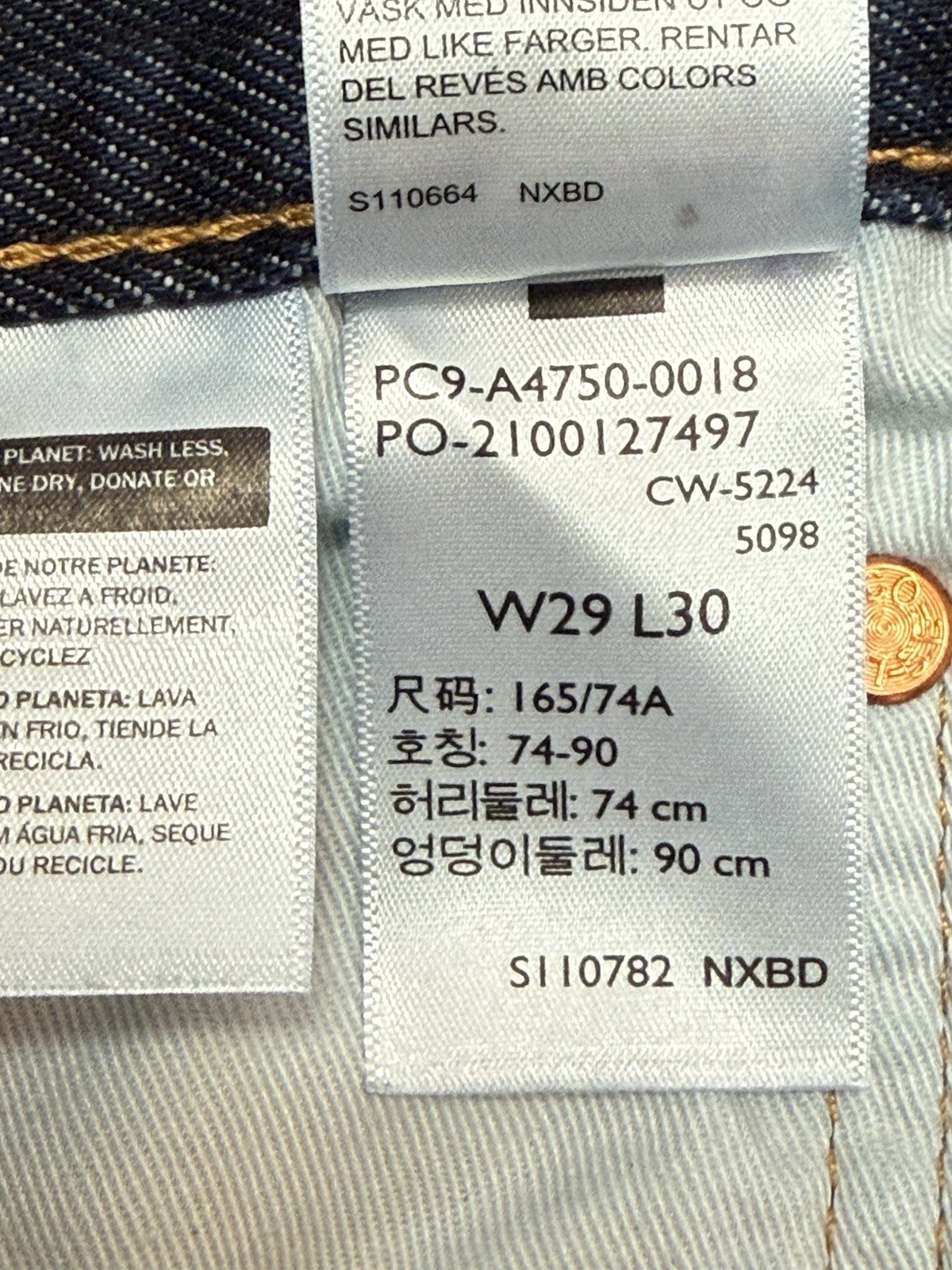 Levi’s 578 Men’s Blue Jeans, Size 29×30 Baggy Dark Wash