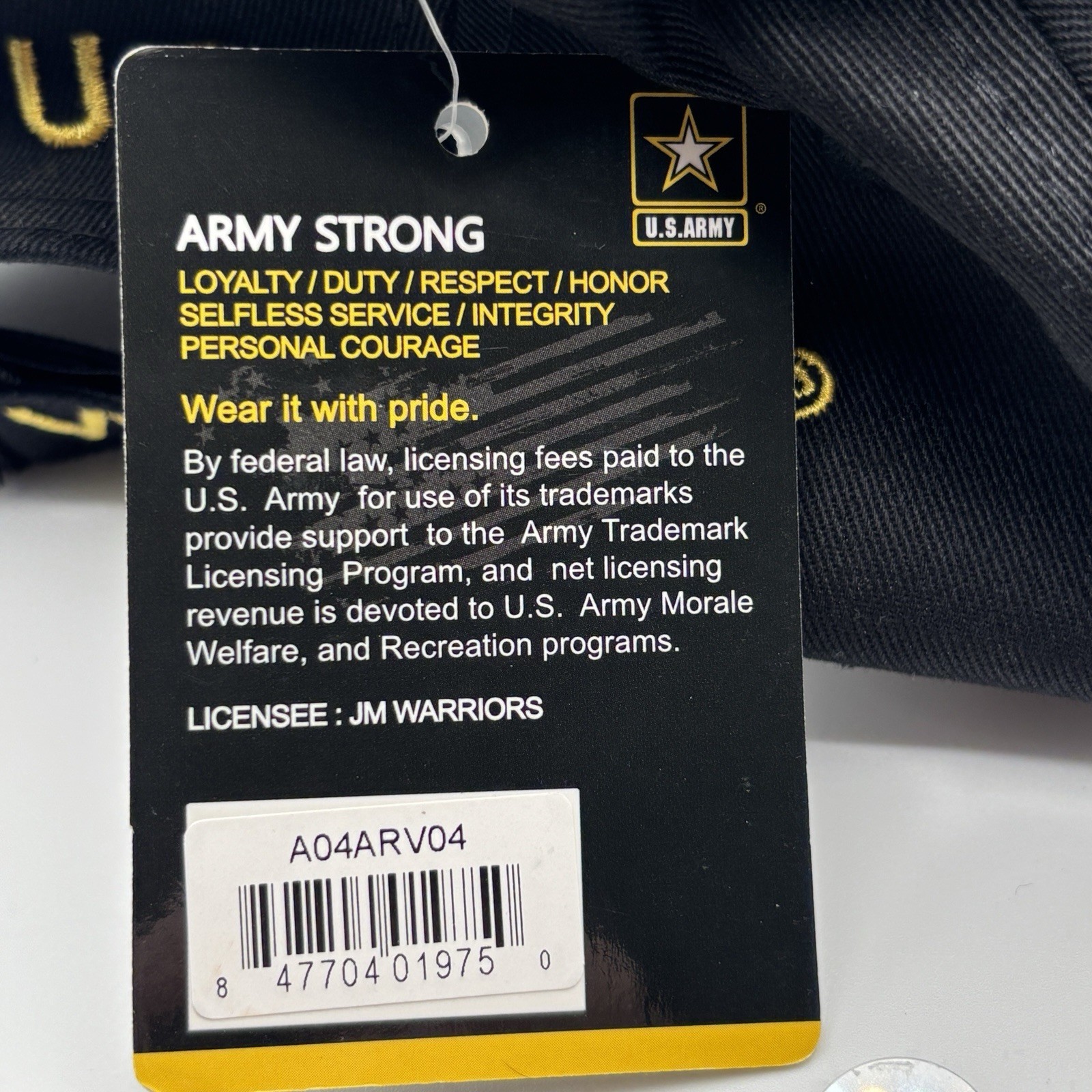 U.S. Warriors US Army Strong Official Licensed Military Baseball Hat