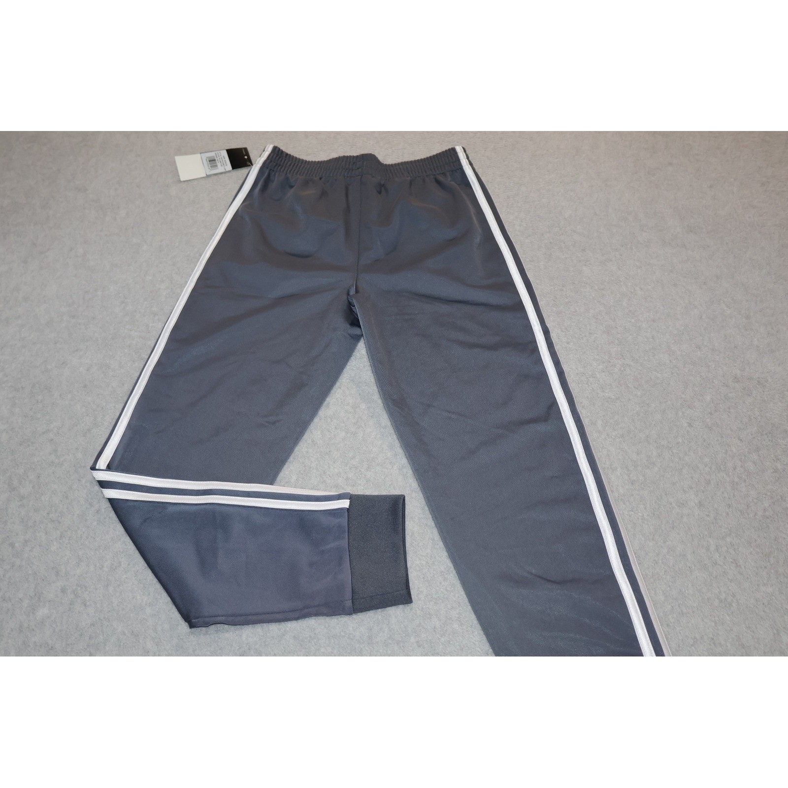 Adidas Gym Pants Boys Medium (10/12) Dark Grey 3-Stripe Joggers NEW TAGS