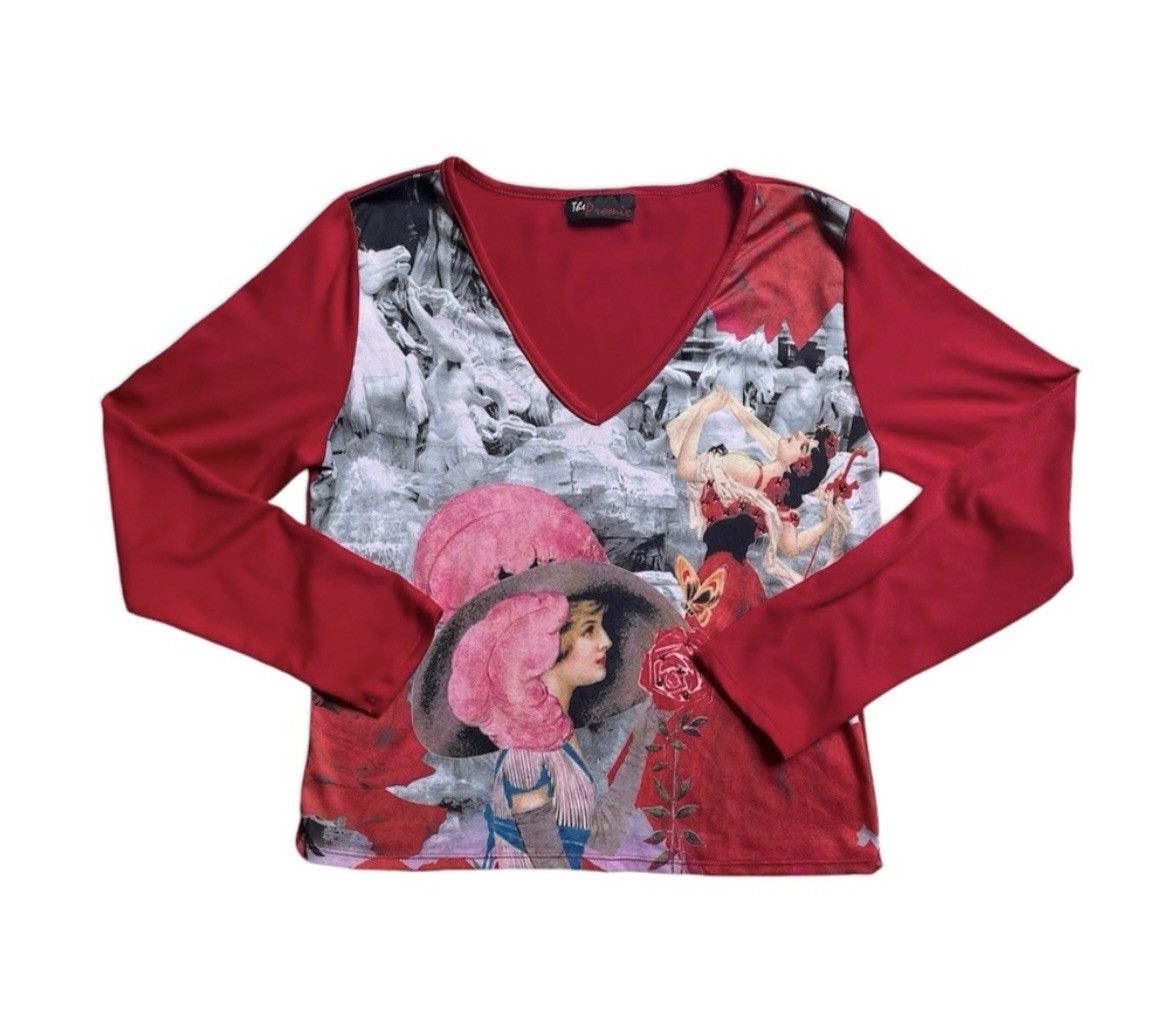 Women’s vintage Y2K the promise lady in red Spanish dancer Long Sleeve top