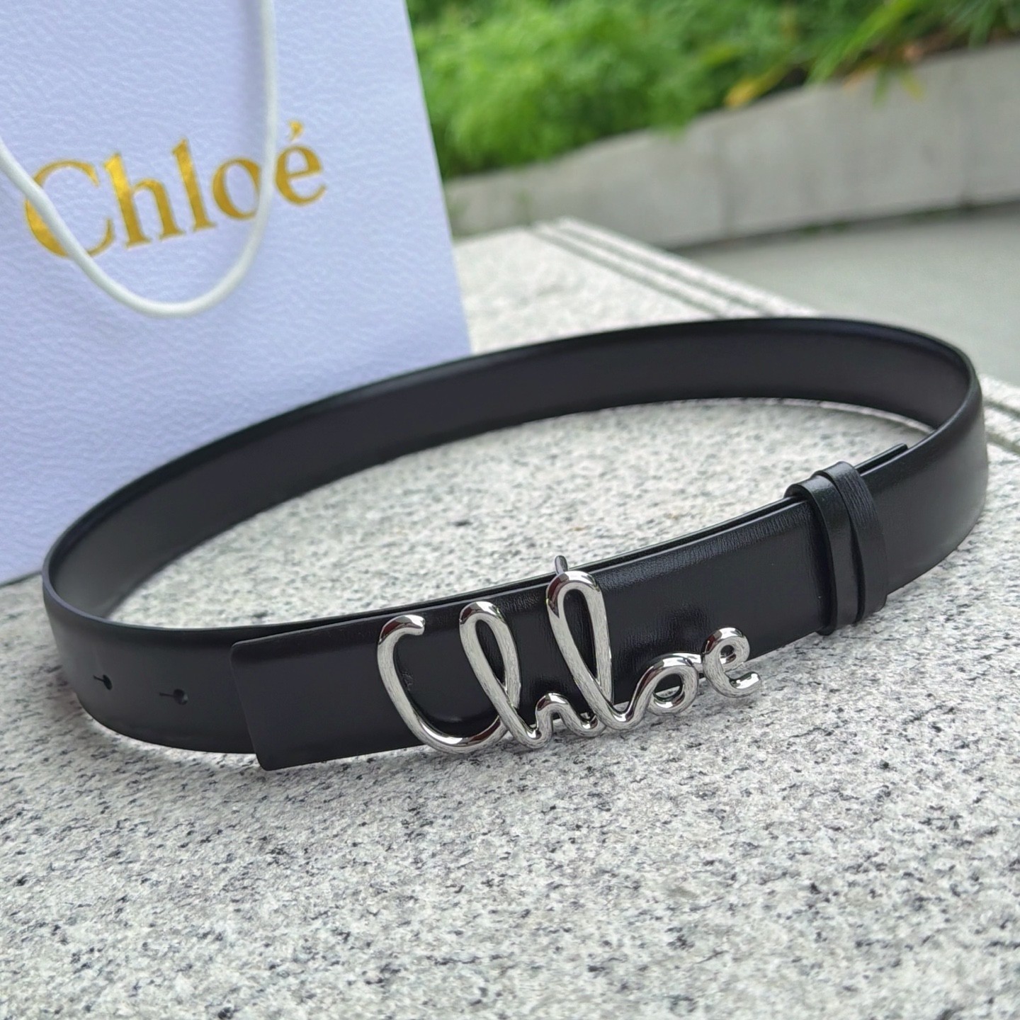 Chloe Black leather belt