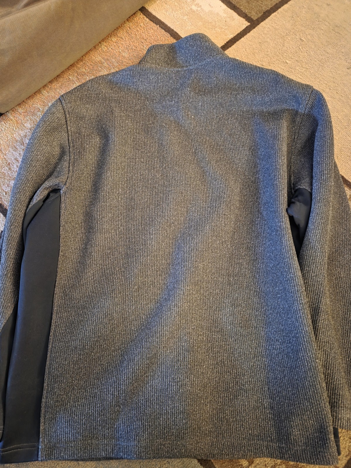 Izod Perform Jacket Mens XL Gray Black Full Zip Thermal Fleece Outdoor Athletic