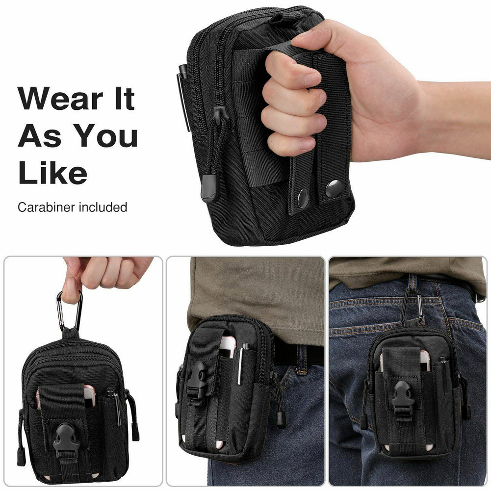 Men’s Tactical Molle Pouch Military EDC Waist Belt Fanny Bags Cell Phone Pocket