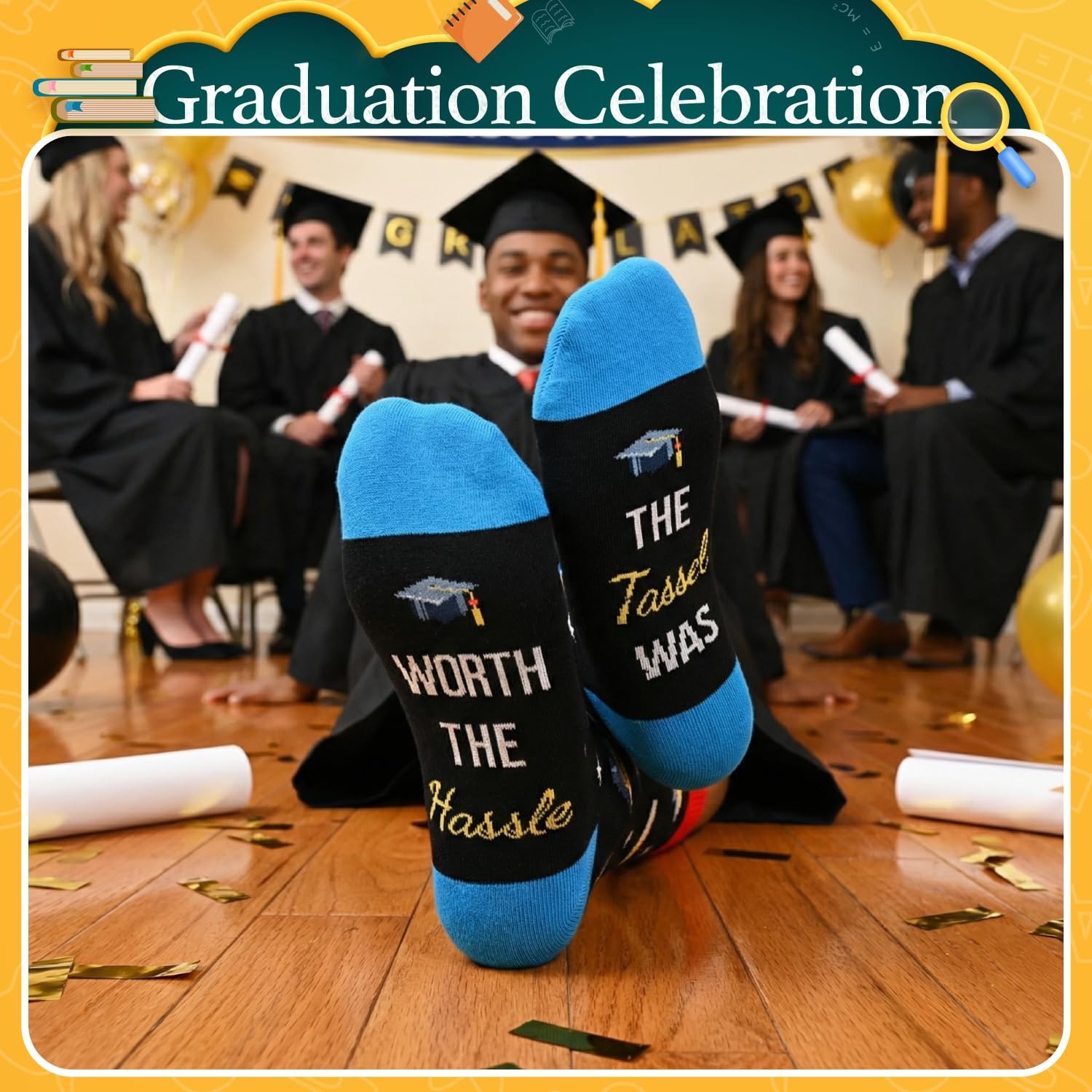HAPPYPOP Graduation Gifts for Him Her – Socks Congrats Grad Gifts for Male Fe…