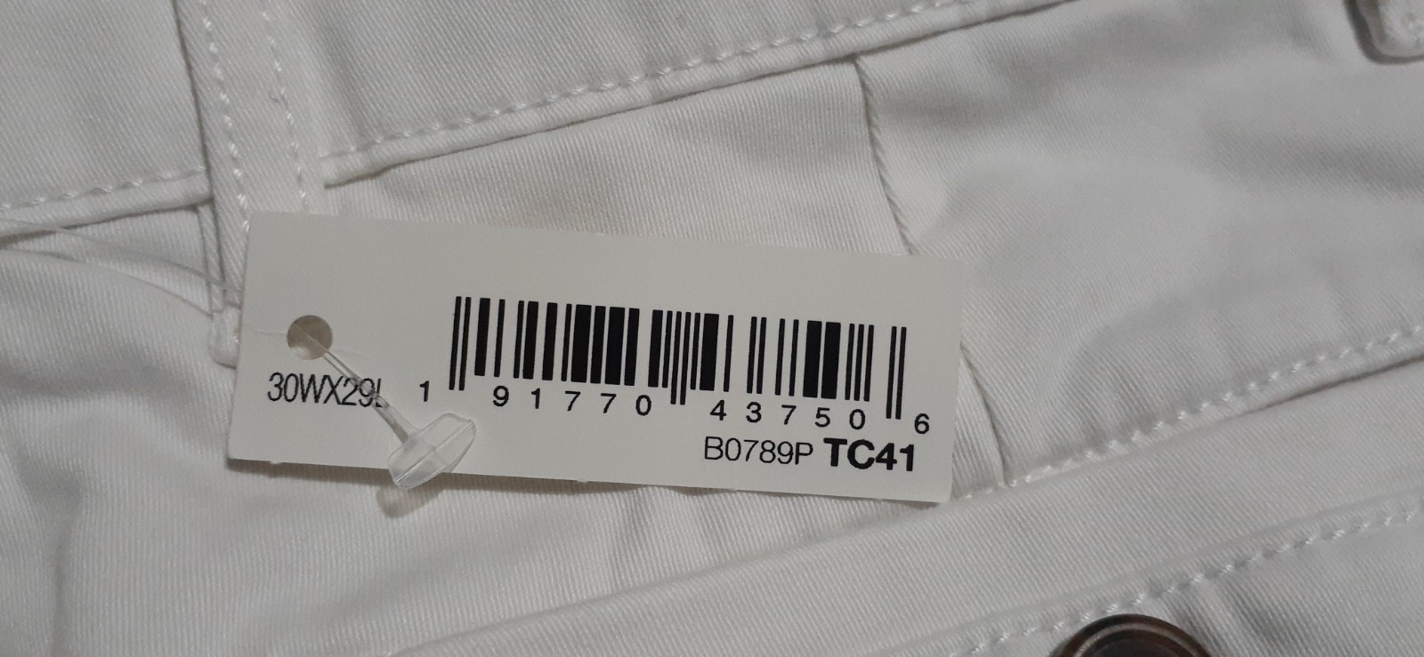 Amazon Essentials Goodthreads Men’s Slim-Fit Chino Pants Slacks White 30wx29L
