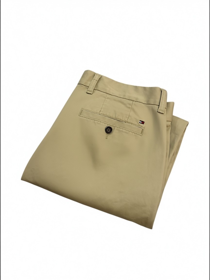 Tommy Hilfiger THFlex beige Pants Mens 34×30 tailored fit Chino Casual NWOT