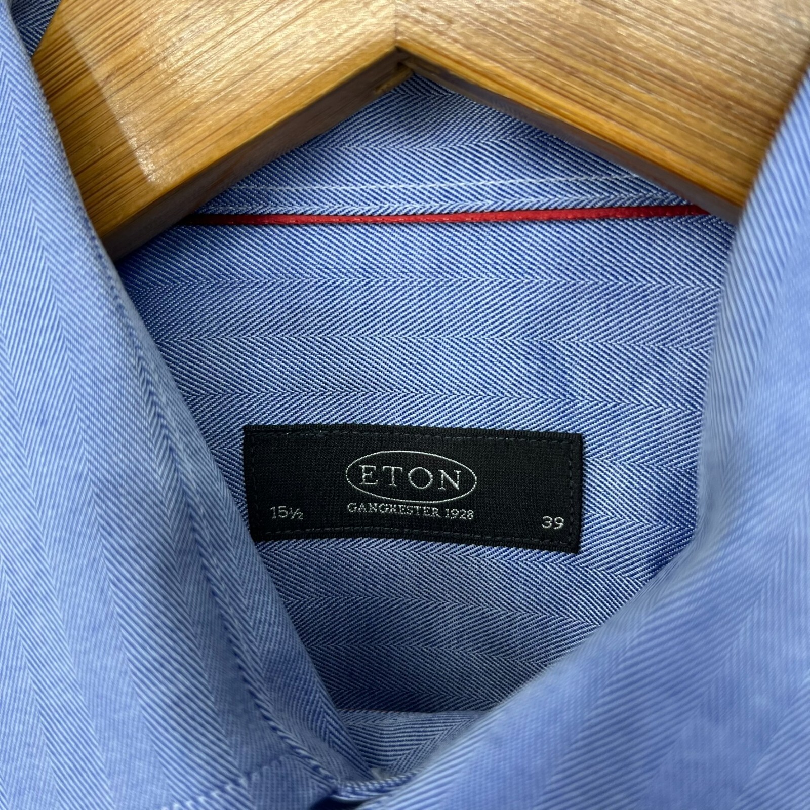 Eton Long Sleeve Button Shirt Men’s Size 15.5 Blue Pocket Cotton