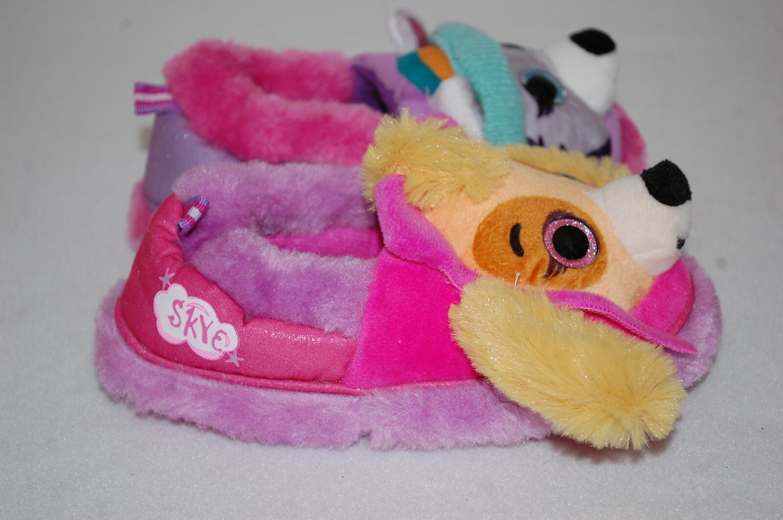 Toddler Girls SKYE & EVEREST Plush Paw Patrol Slippers SIZE 5-6 7-8 9-10 11-12