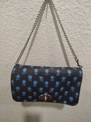 Coach Ruby Badlands Floral Mini Leather Crossbody 9″ Midnight Blue w/COA – MINT!