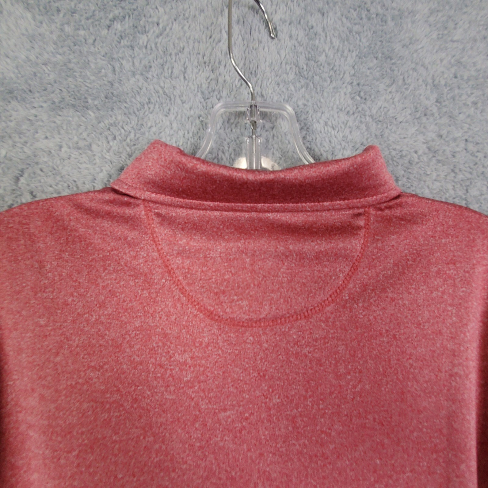 Moheen Womens Polo Shirt Size M Pink Collared 3 Qtr Sleeve Button Up Polyester