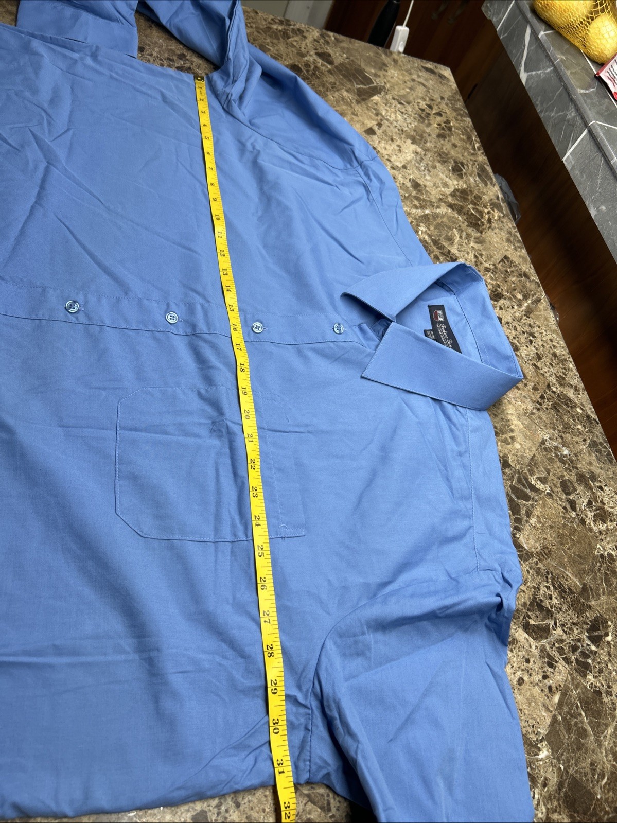 Fortino Landi Men’s Button Down Dress Shirt 19 – 19.5 36-37 Blue Long Sleeve