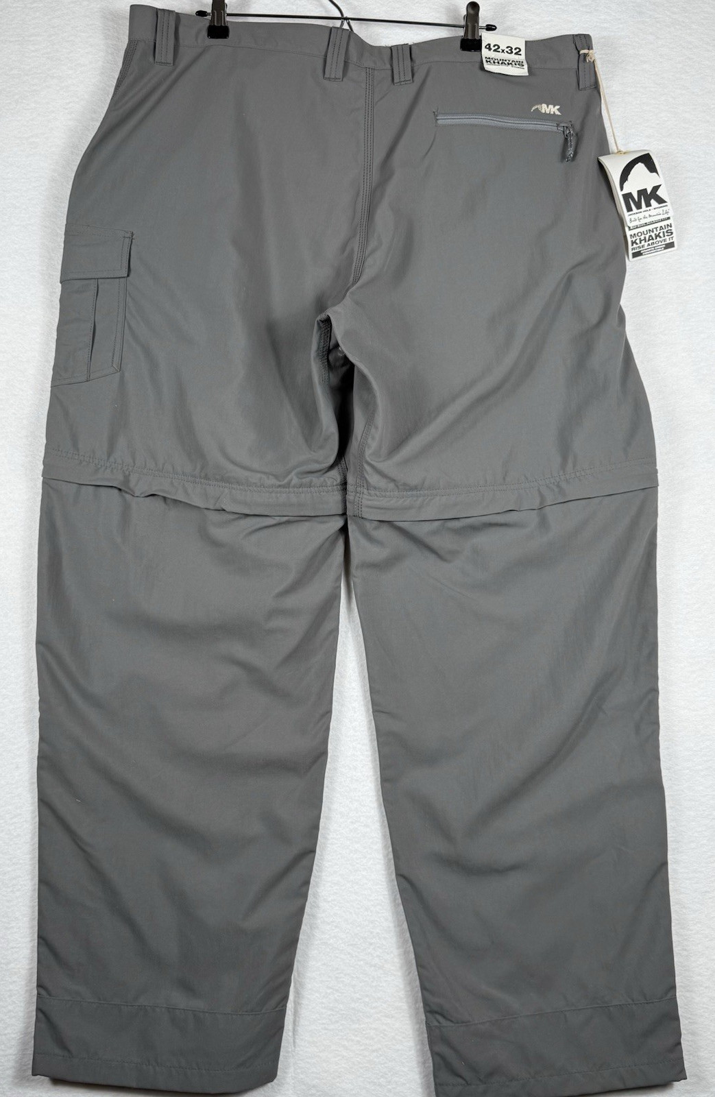 Mountain Khakis Granite Creek Pants 42×32 Gray Nylon Zip-Off Hiking Outdoor NEW