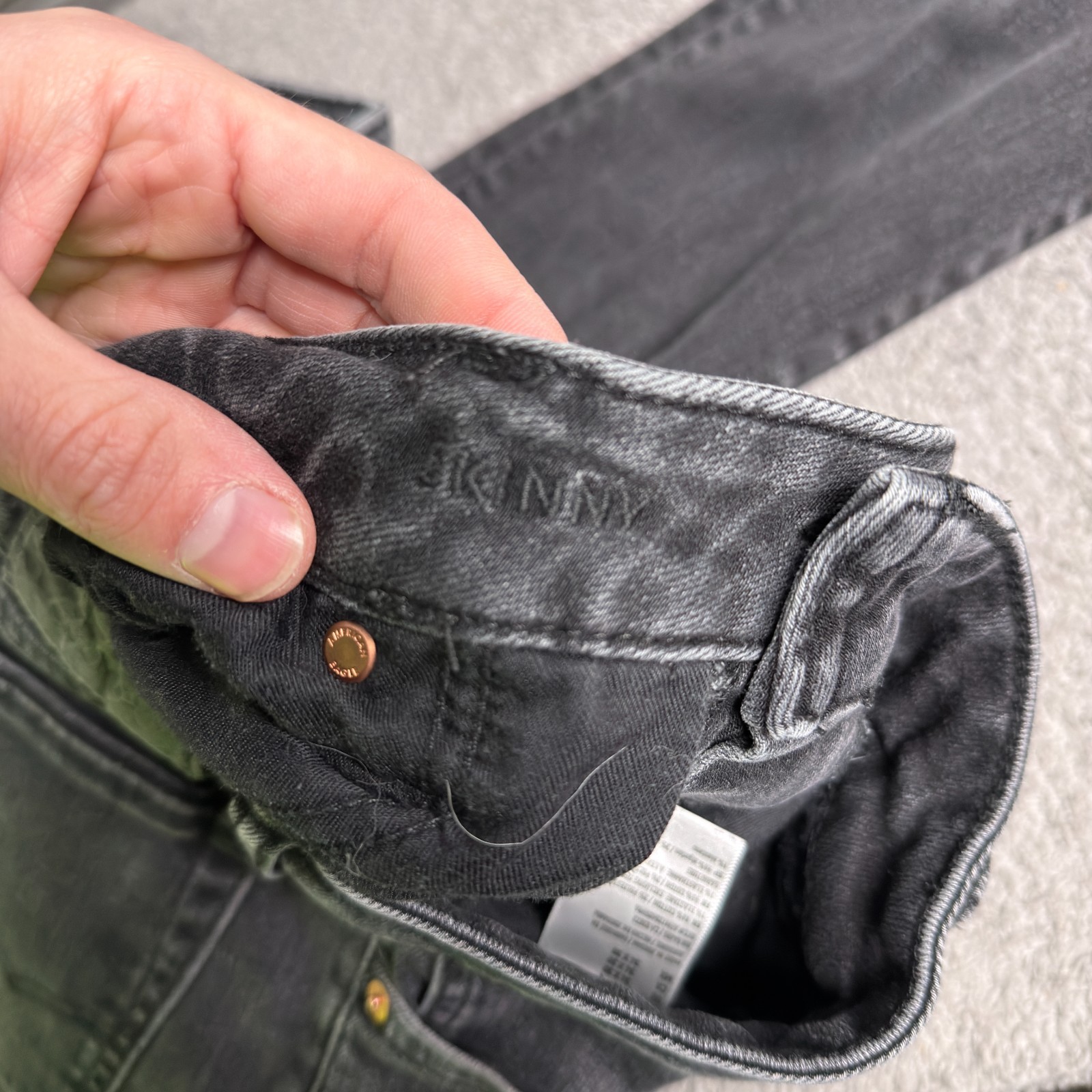 American Eagle Jeans Mens 34×30 (FIT 34×28) Black Athletic Skinny Airflex+