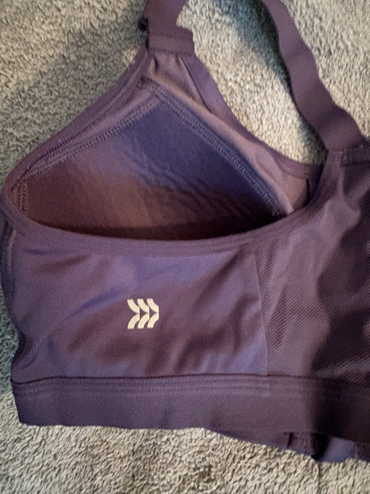 All In Motion Purple Sports Bra 36B Front Zipper Adjustable Straps Padded