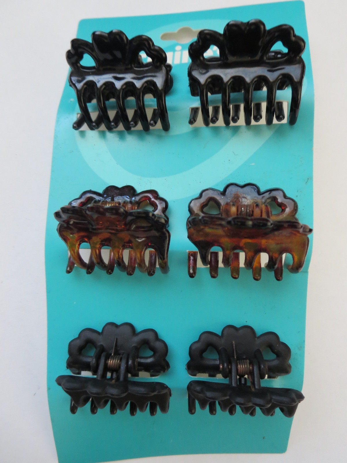 Claire’s Hair Claw Clips Set of 6 Brown Black 1 in length