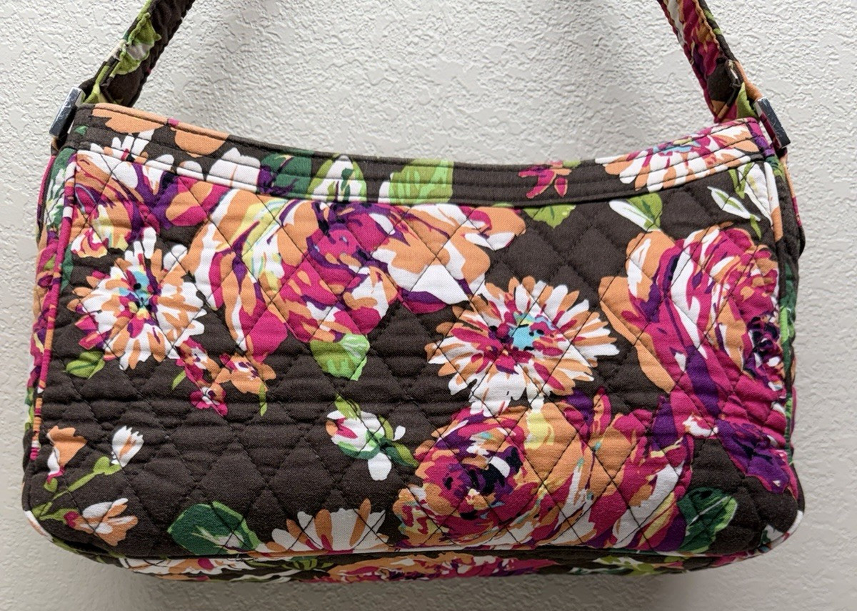 Vera Bradley English Rose Cassidy Quilted Purse Hand Bag Floral VGUC