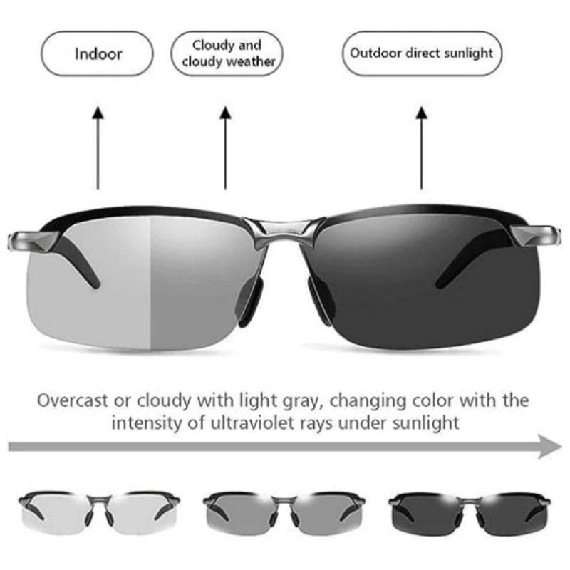 Polarized Photochromic Driving Sunglasses for Men Women Day&Night Safety Glasses