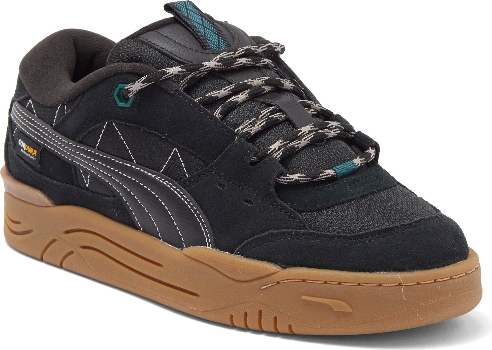 Puma US 11.5 Men’s Black Gum Green Retro Comfort Durable Skate 180 Cordura NIB