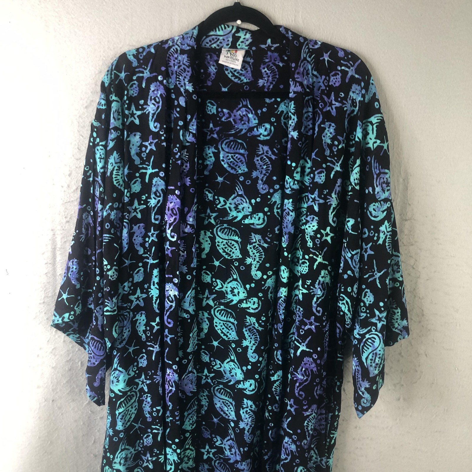 Sea Horse Topper Womens One Size Multicolor Tropical Ocean Beach Resort Cruise
