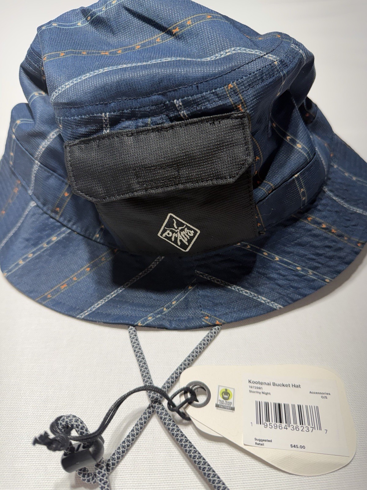 NWT Prana Kootenai Bucket Hat Stormy Night One Size Recycled Polyester