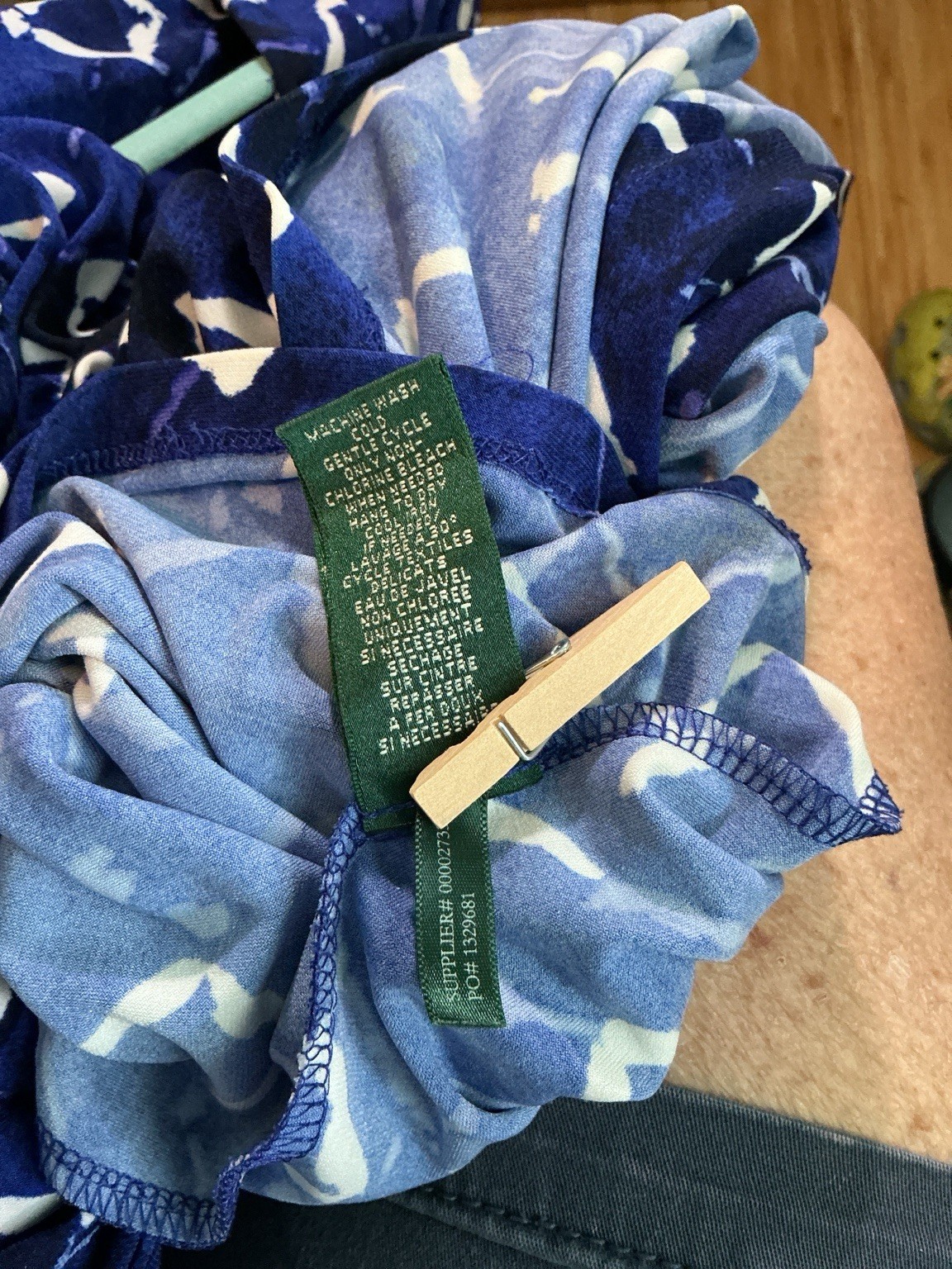 Lauren Ralph Lauren Blue White Geometric Faux Wrap Ruched Sheath Dress Size 8