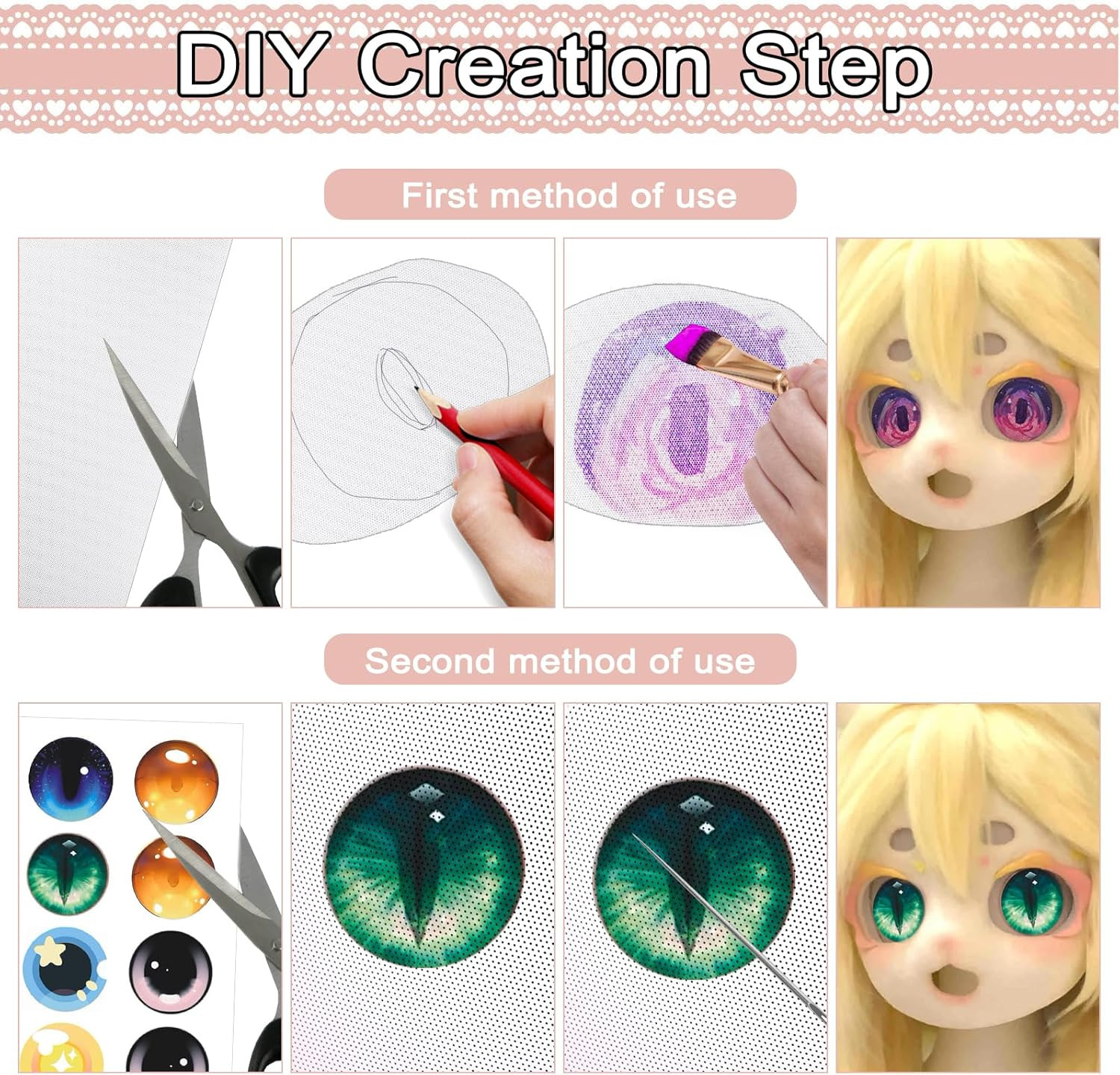 Fursuit Eye Mesh Set: 4 Pcs Mesh & 3 Pcs Stickers for Cosplay and Crafting