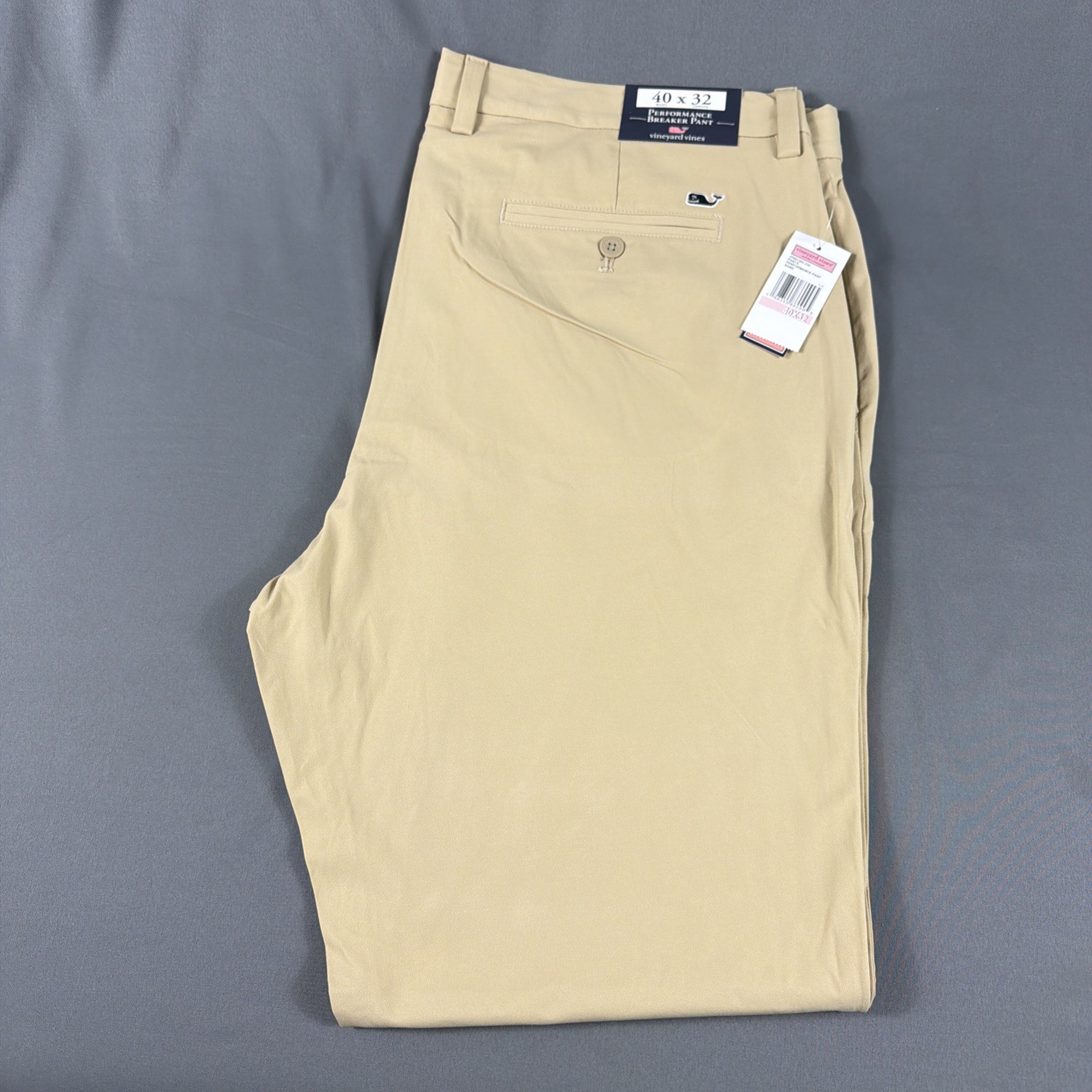 Vineyard Vines Golf Pants Performance Breaker 40 x 32 Sand Nylon Spandex NWT
