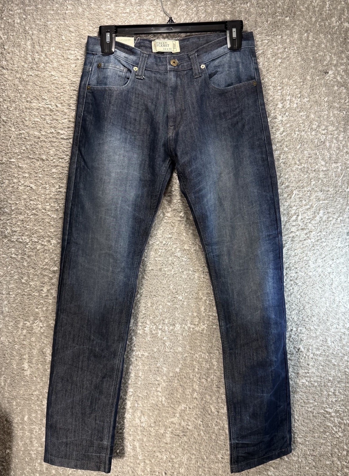 Free Planet Men’s Slim Straight Jeans Blue Denim Pants 32X32 NWT