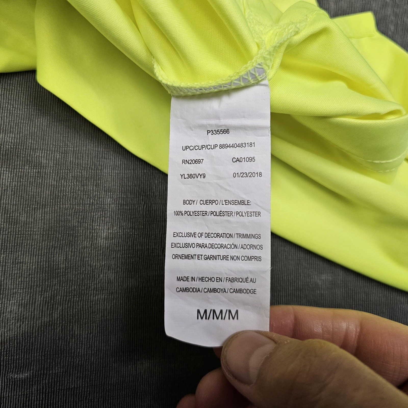 Walls Hi Vis Shirt Mens Medium Yellow Long Sleeve 3M Scotchlite ANSI Class 2