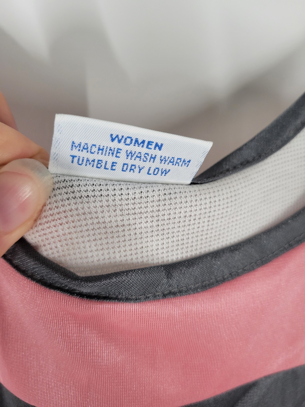 Vtg Bill Rodgers White Pink Gray Cotton Blend Tank Top Women Sz Small USA NOS